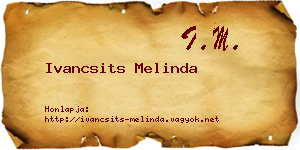 Ivancsits Melinda névjegykártya